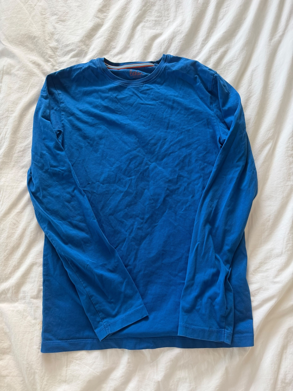 Boden Blue Long Sleeve Crew Neck T-Shirt 100% Cotton Everyday Essential Size XS